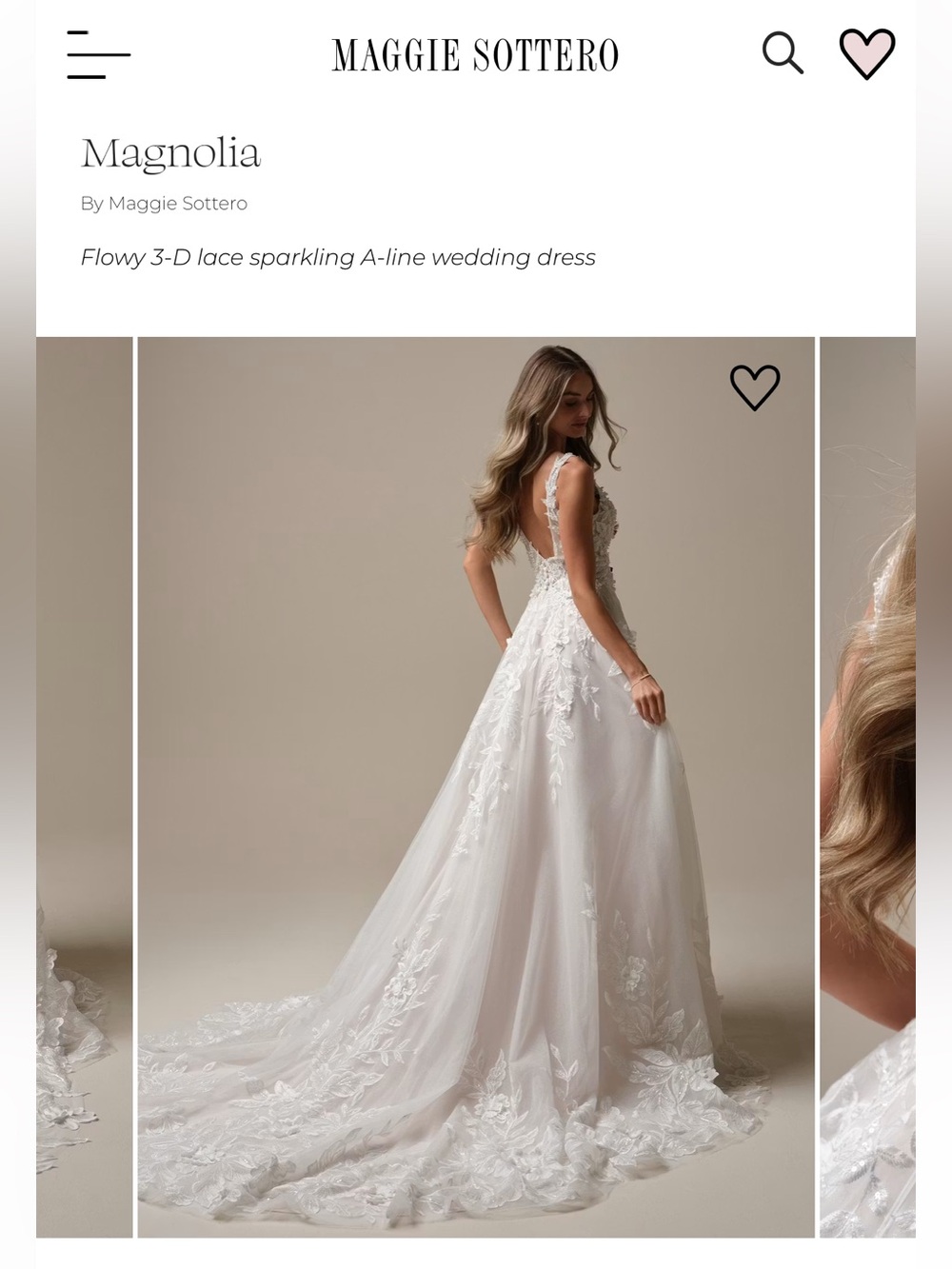 Whimsical A-Line Beaded Wedding Dress | Maggie Sottero - Magnolia - Picture 4 of 4